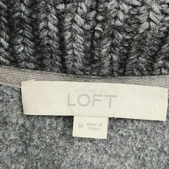 Loft Wool Alpaca Blend Womens Gray Cowl Neck Sweater Medium 10PT - Picture 6 of 8